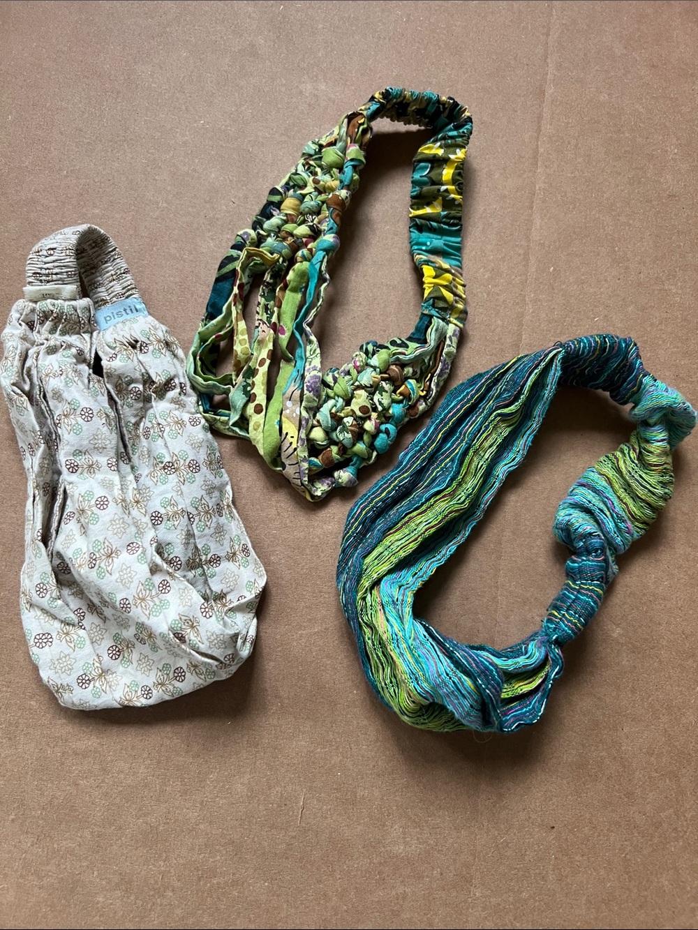 Three Women’s Fabric Headbands - Green, Teal, Cream